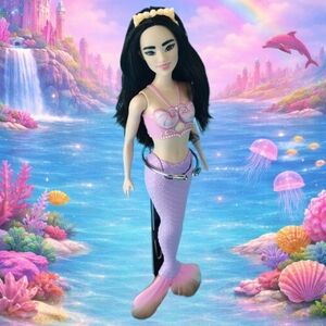 Custom Barbie Hybrid Mermaid Doll – MTM Tennis Head on Dreamtopia Mermaid Body